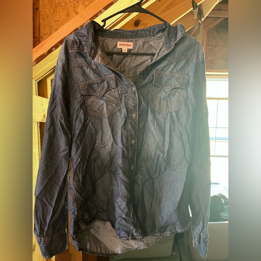 True religion denim jacket/button up